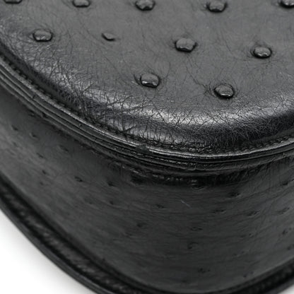 Gucci Ostrich Medium Bamboo Top Handle Bag Black 15 of 16
