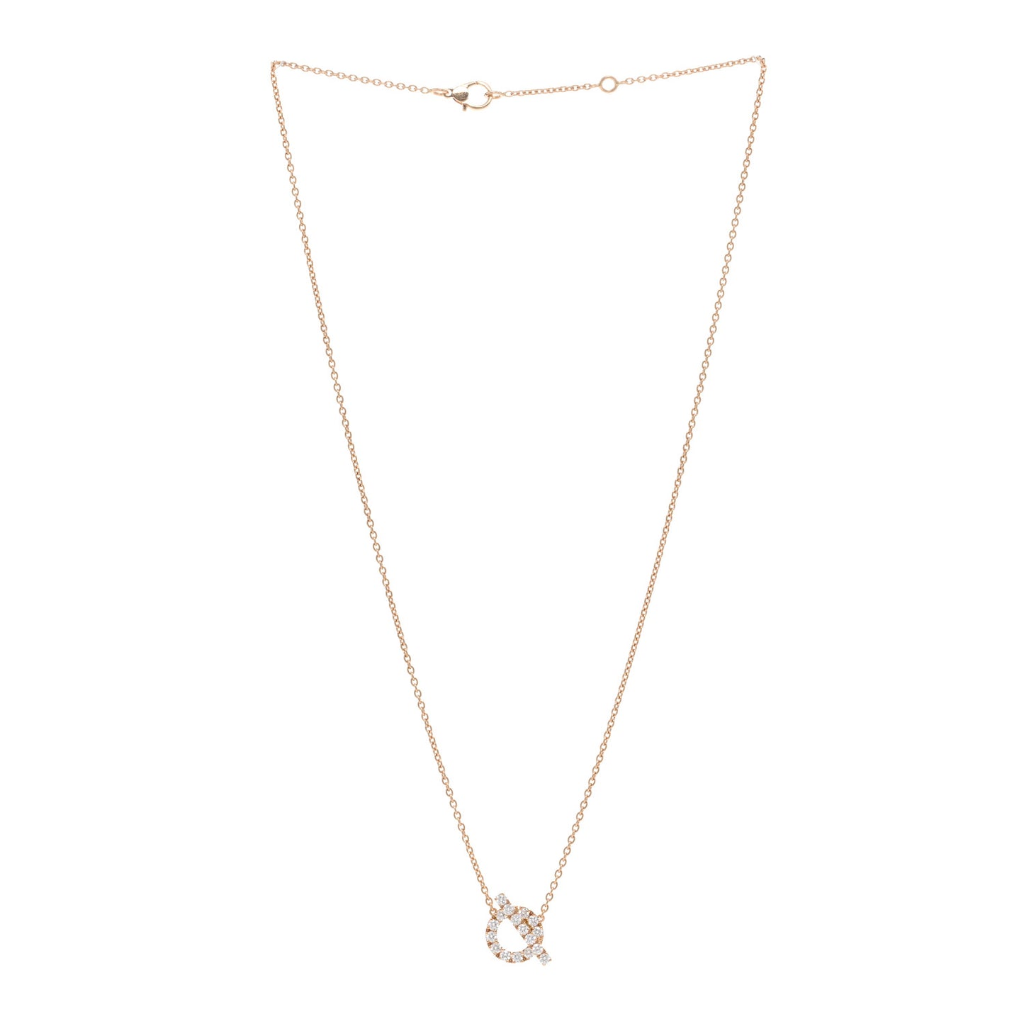 18K Rose Gold Diamond Finesse Pendant Necklace