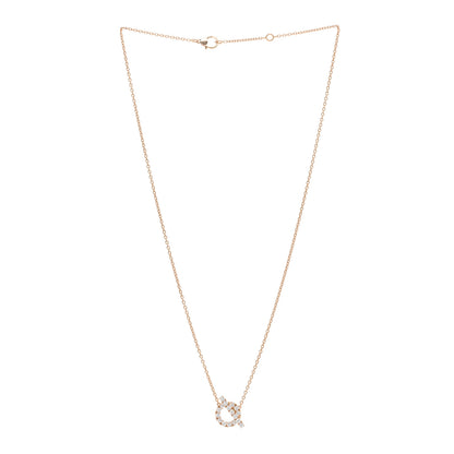 Hermes 18K Rose Gold Diamond Finesse Pendant Necklace 3 of 5
