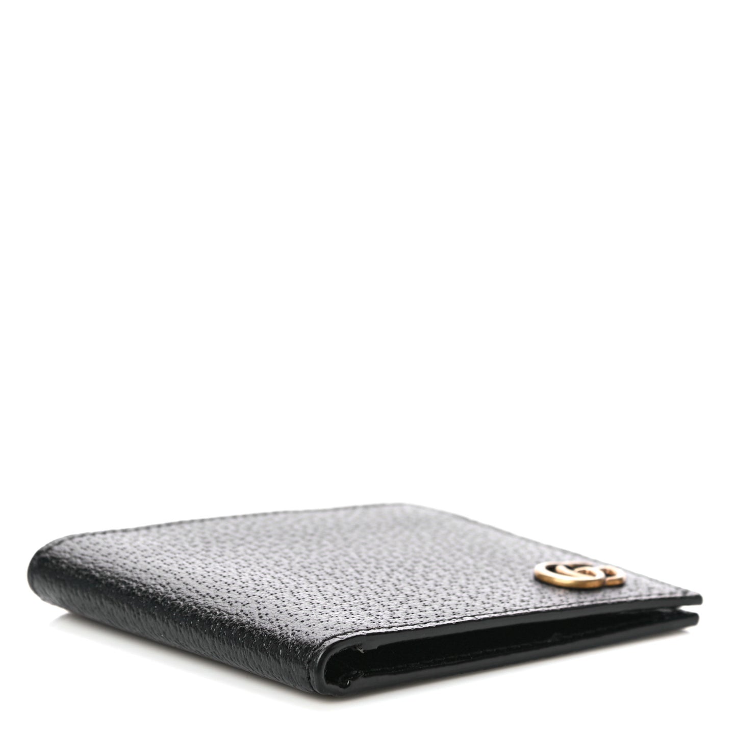 Calfskin Boar Effect GG Marmont Bi-Fold Wallet Black