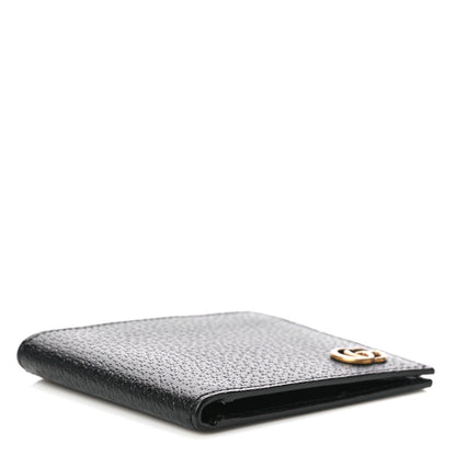 Gucci Calfskin Boar Effect GG Marmont Bi-Fold Wallet Black 4 of 9