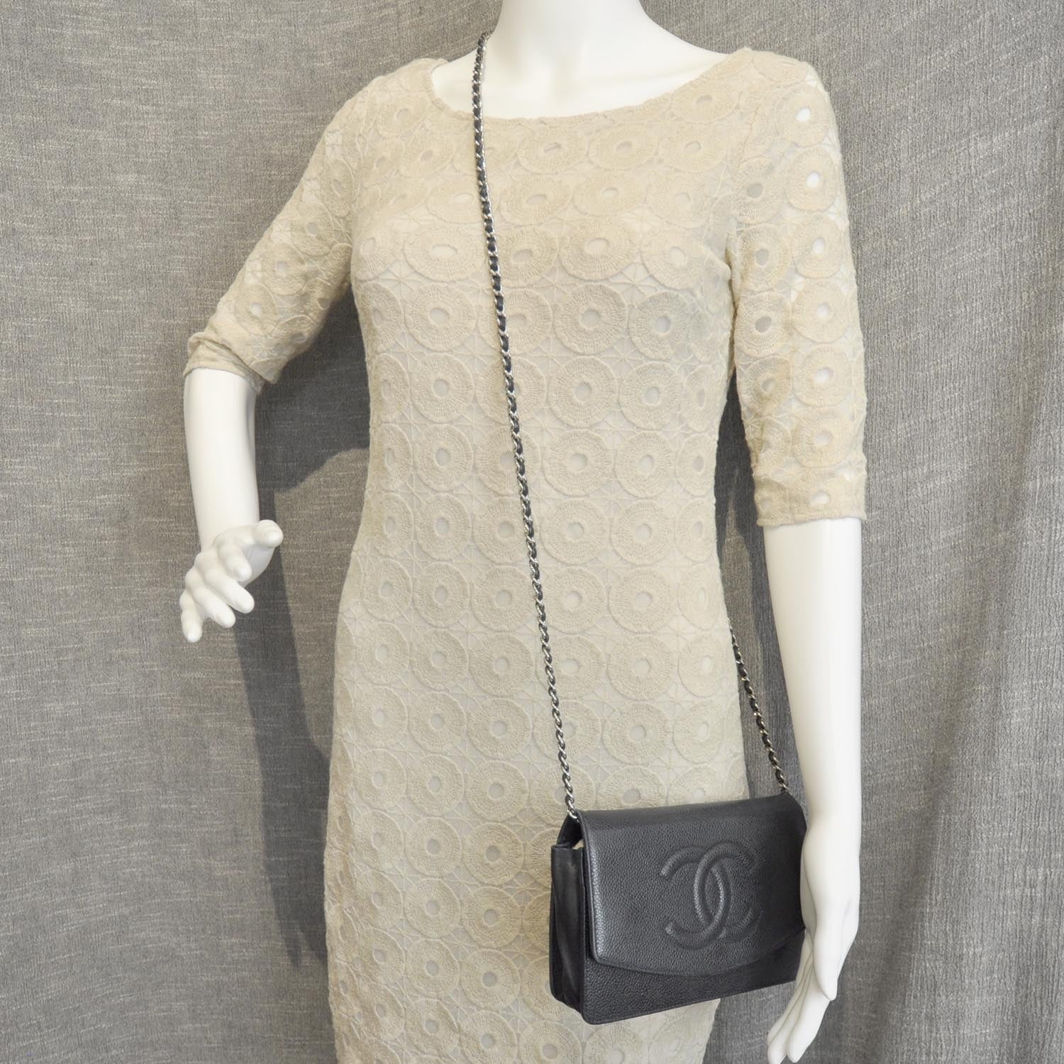 Chanel Caviar Wallet on Chain WOC Black 2 of 9