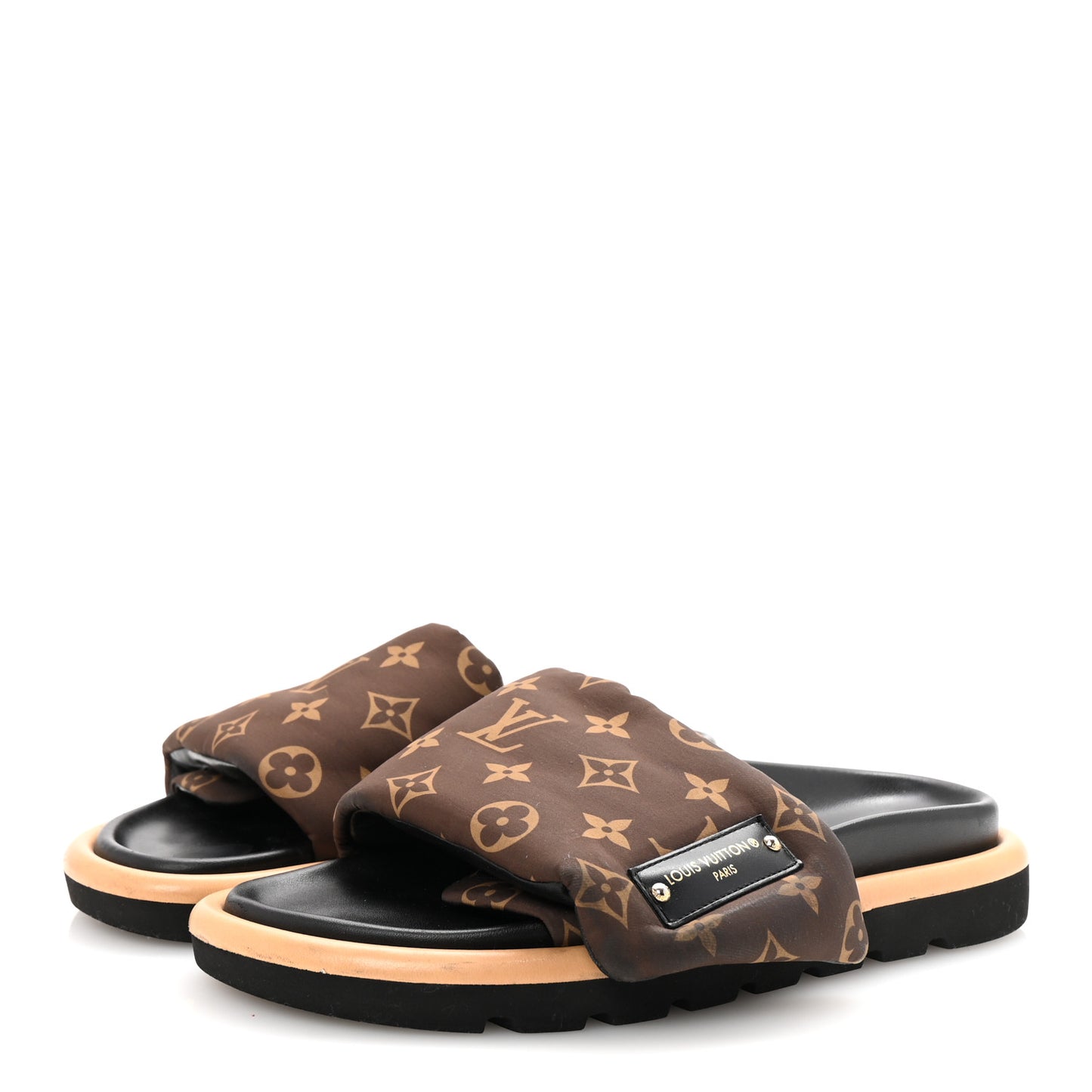 Nylon Monogram Pool Pillow Comfort Mule 39 Cacao Brown