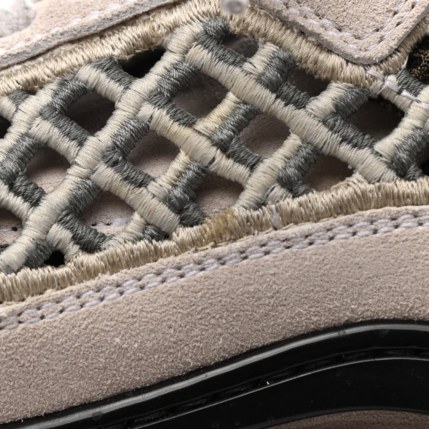 Suede Calfskin Embroidered CC Sneakers 38 Ecru Light Gray