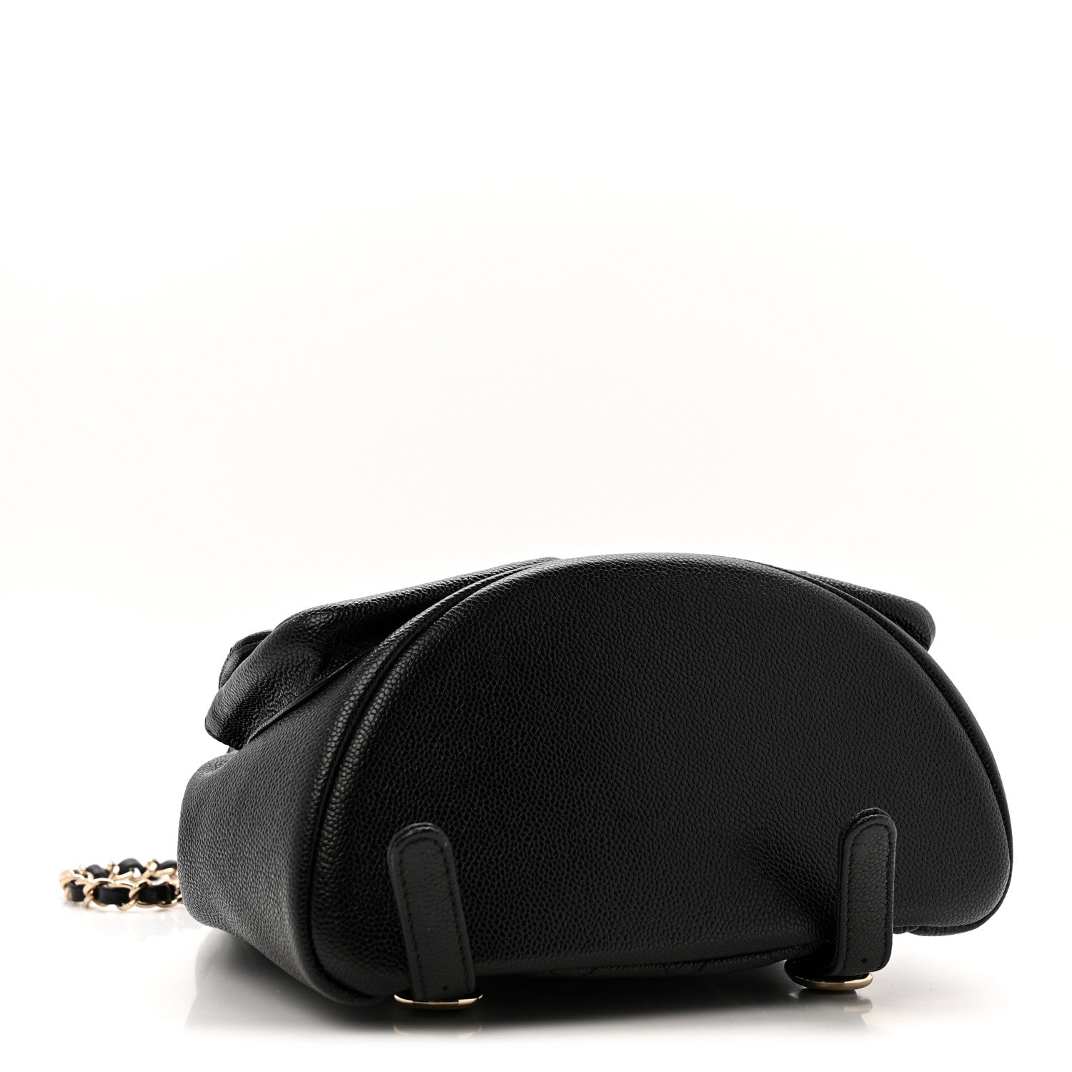 Chanel Shiny Caviar Quilted Medium Duma Pockets Drawstring Backpack Black 4 of 12