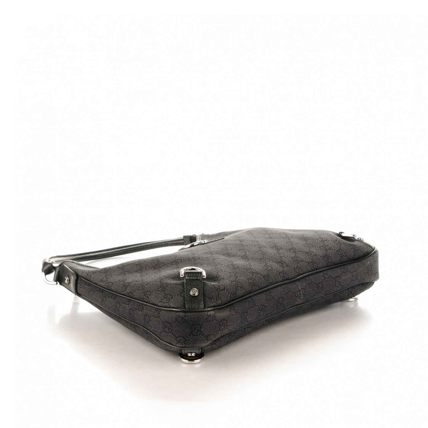 Denim Monogram Abbey D Ring Hobo Black