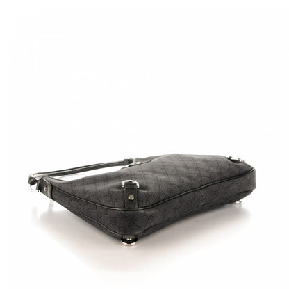 Gucci Denim Monogram Abbey D Ring Hobo Black 4 of 7