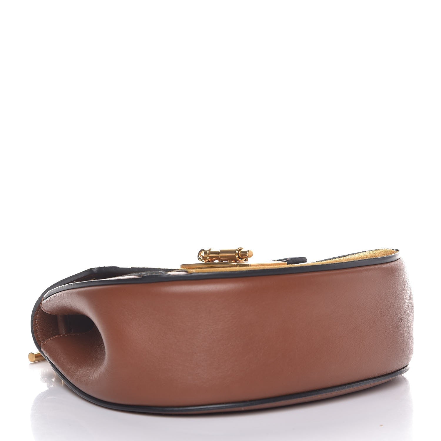 Chloe Suede Calfskin Patchwork Mini Drew Shoulder Bag Tobacco 4 of 8