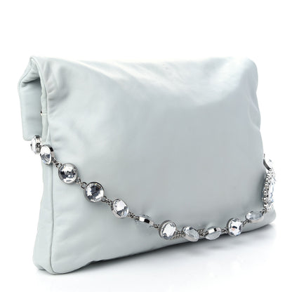 Miu Miu Nappa Crystal Flap Clutch Light Blue 2 of 7