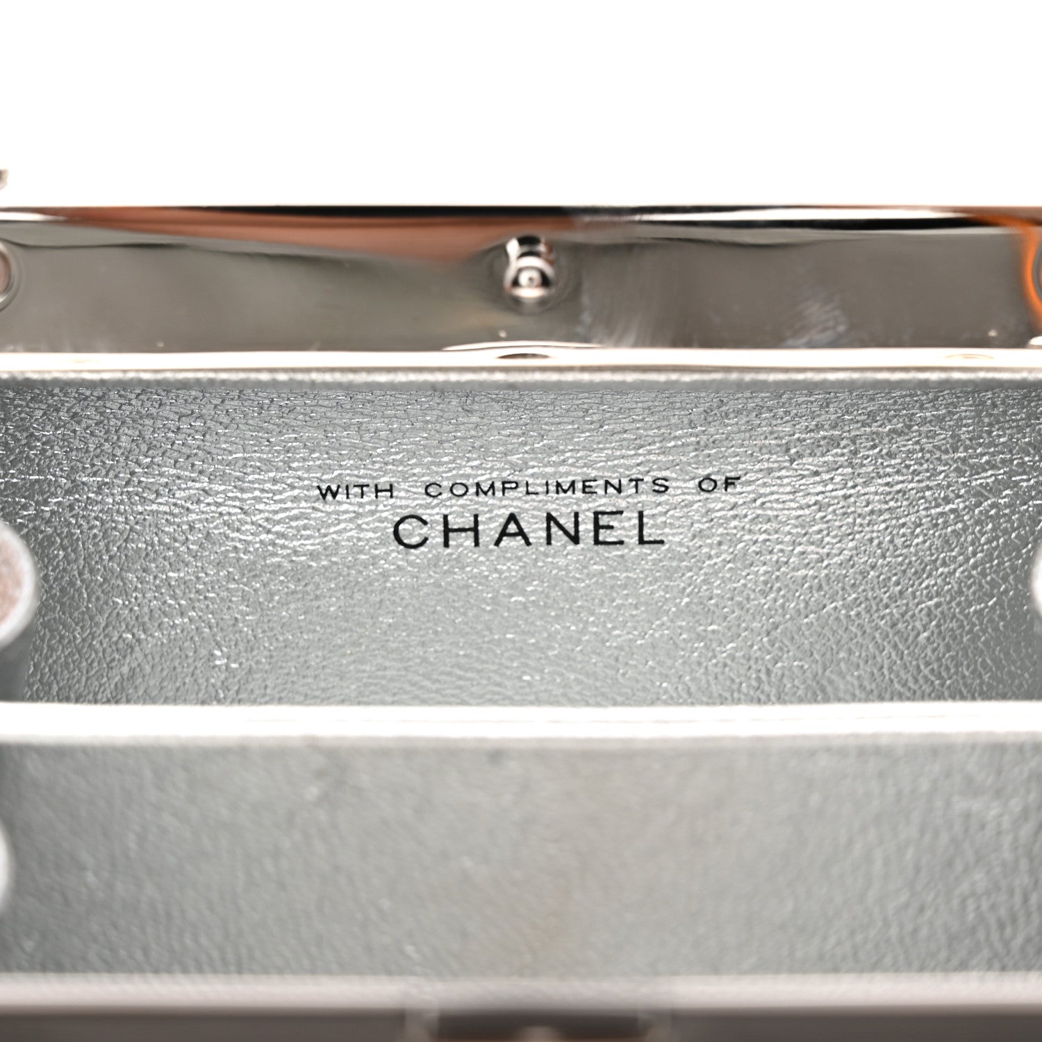 Chanel Metallic Calfskin Quilted Box Crossbody Silver 8 of 11
