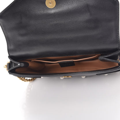 Gucci Nappa Pearl Studded Mini Queen Margaret Broadway Shoulder Bag Black 5 of 10