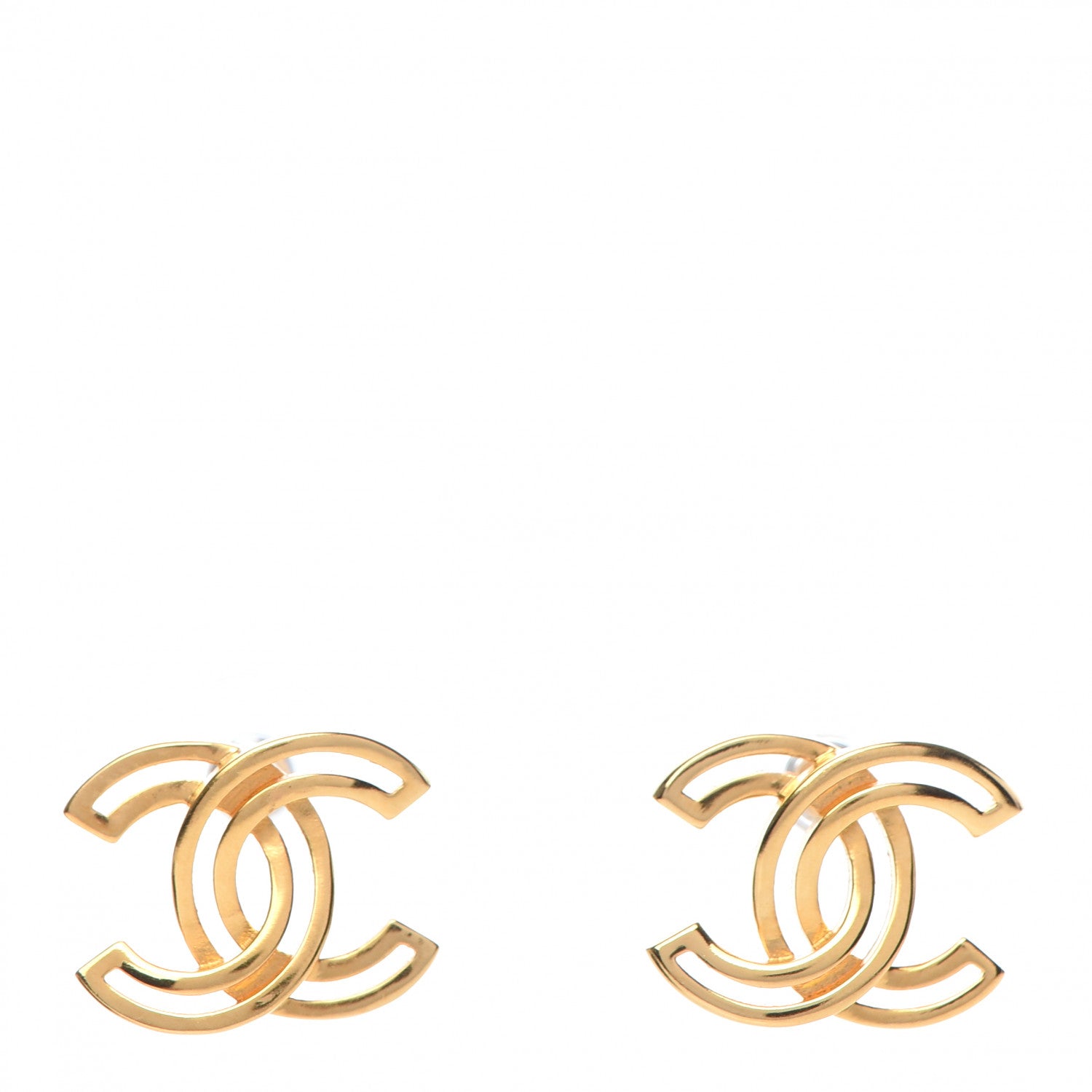 Chanel Metal Obazine CC Earrings Gold 1 of 5