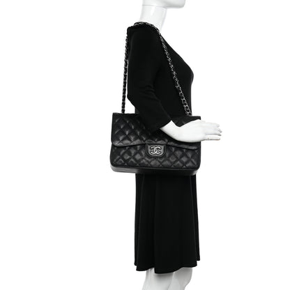 Chanel Caviar Quilted Jumbo Double Flap Black 2 of 12