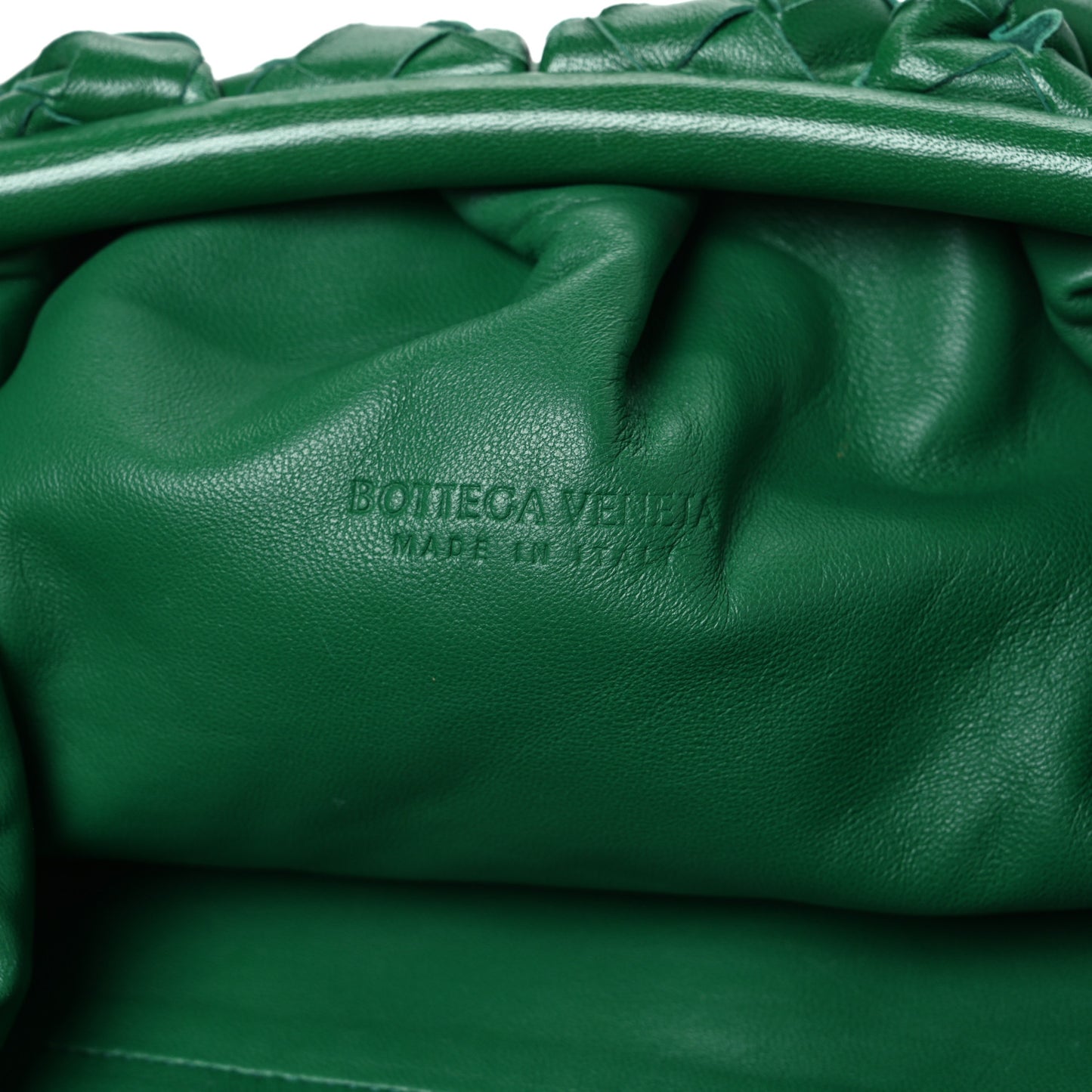 Nappa Maxi Intrecciato The Pouch Oversized Clutch Racing Green