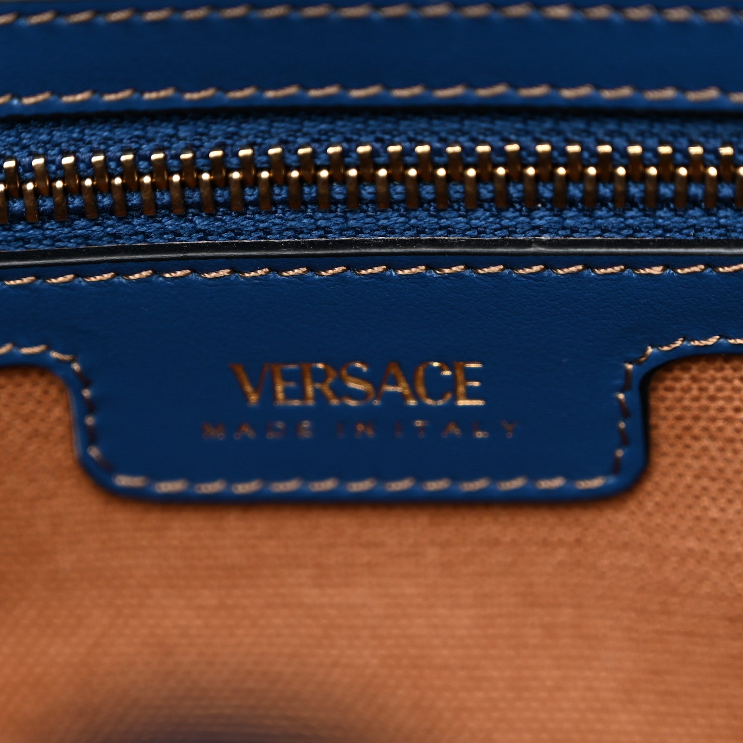 Versace Denim Calfskin La Medusa Small Tote Bag Blue 6 of 10