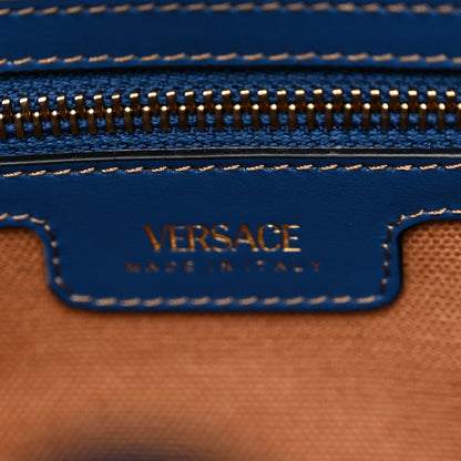 Versace Denim Calfskin La Medusa Small Tote Bag Blue 6 of 10