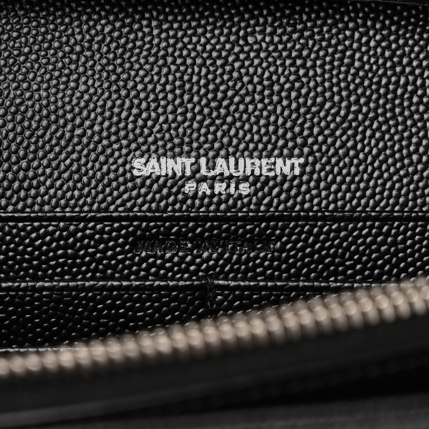 Grain De Poudre Matelasse Chevron Monogram Chain Wallet Black