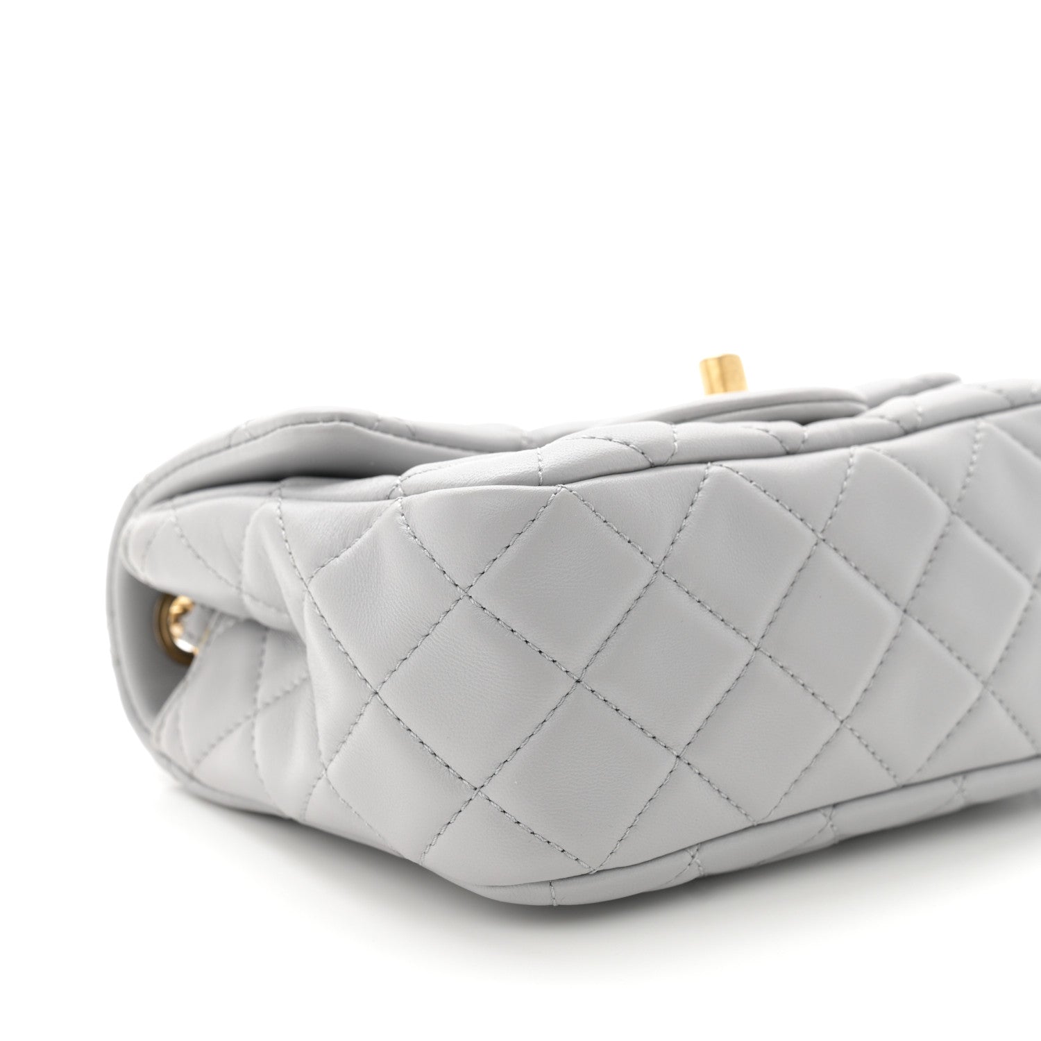 Chanel Lambskin Quilted Mini Pearl Crush Flap Light Grey 9 of 11