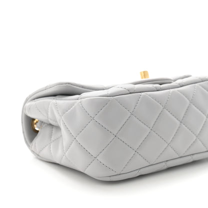 Chanel Lambskin Quilted Mini Pearl Crush Flap Light Grey 9 of 11