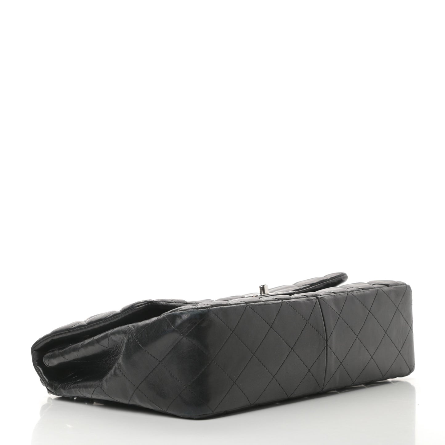 Lambskin Quilted Jumbo Single Flap Black