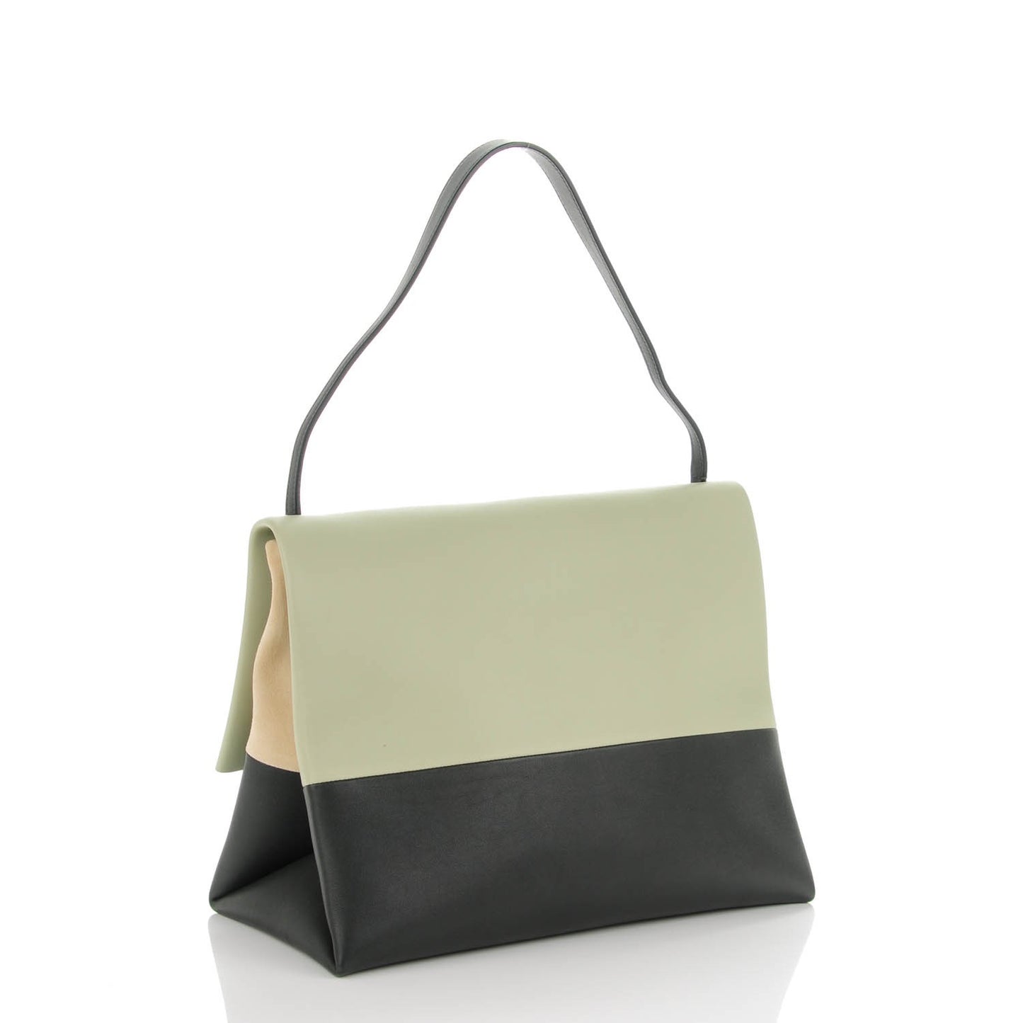 Calfskin Suede All Soft Shoulder Bag Pistachio
