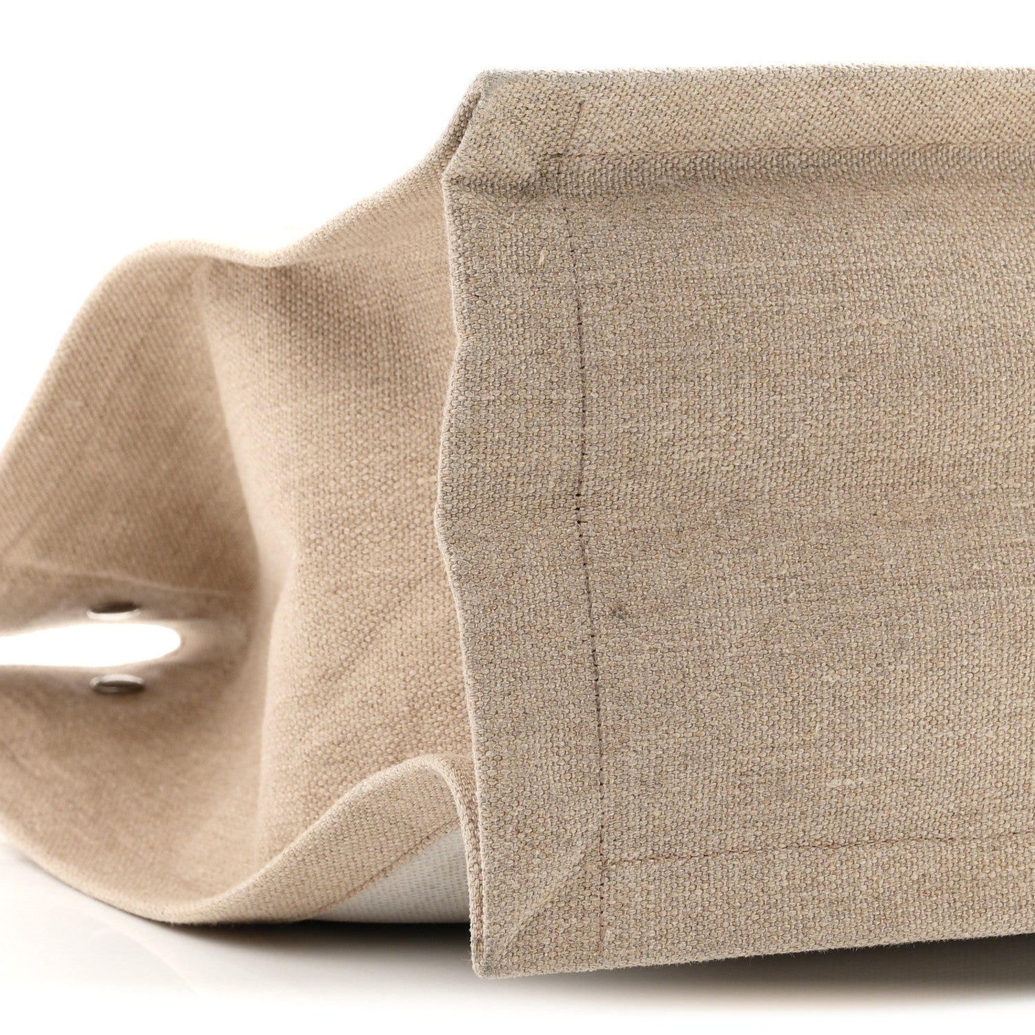 Saint Laurent Linen Calfskin Small Rive Gauche Tote Optic White 9 of 10