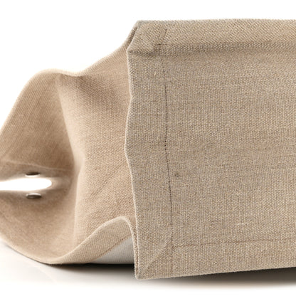 Saint Laurent Linen Calfskin Small Rive Gauche Tote Optic White 9 of 10