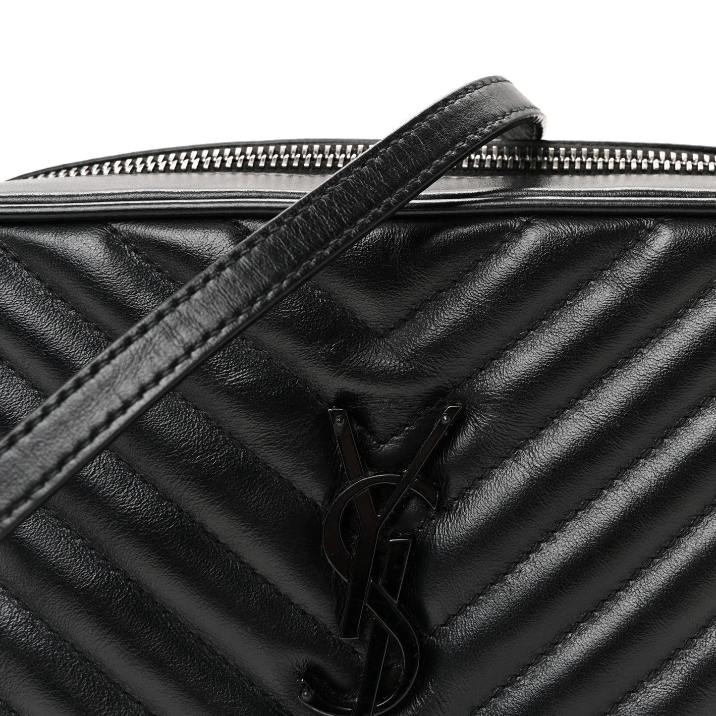 Calfskin Matelasse Monogram Monochrome Lou Camera Bag Black