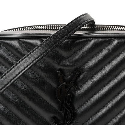 Saint Laurent Calfskin Matelasse Monogram Monochrome Lou Camera Bag Black 7 of 9