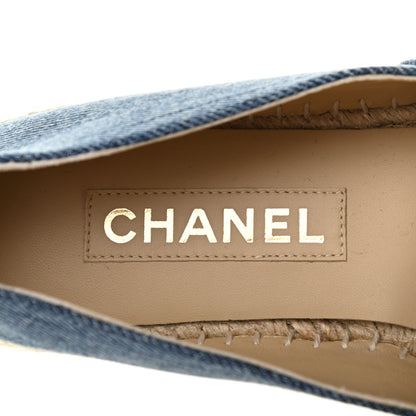Chanel Denim CC Espadrilles 38 Blue Black 6 of 9