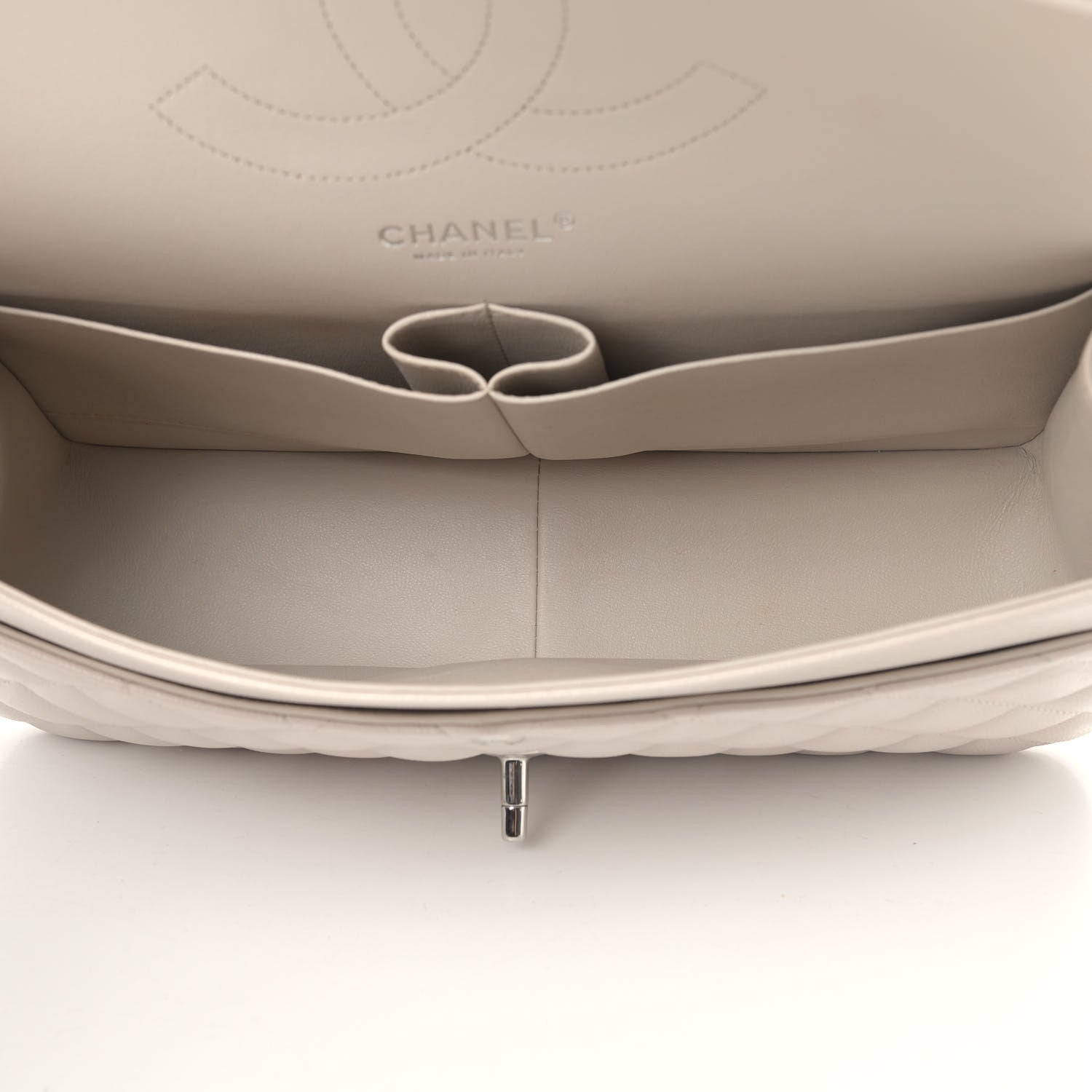 Chanel Caviar Quilted Jumbo Double Flap Ivory 4 of 5