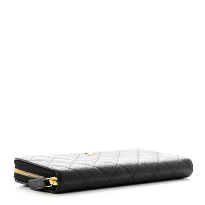 Chanel Caviar Quilted Large Gusset Zip Around Wallet Black 4 of 8