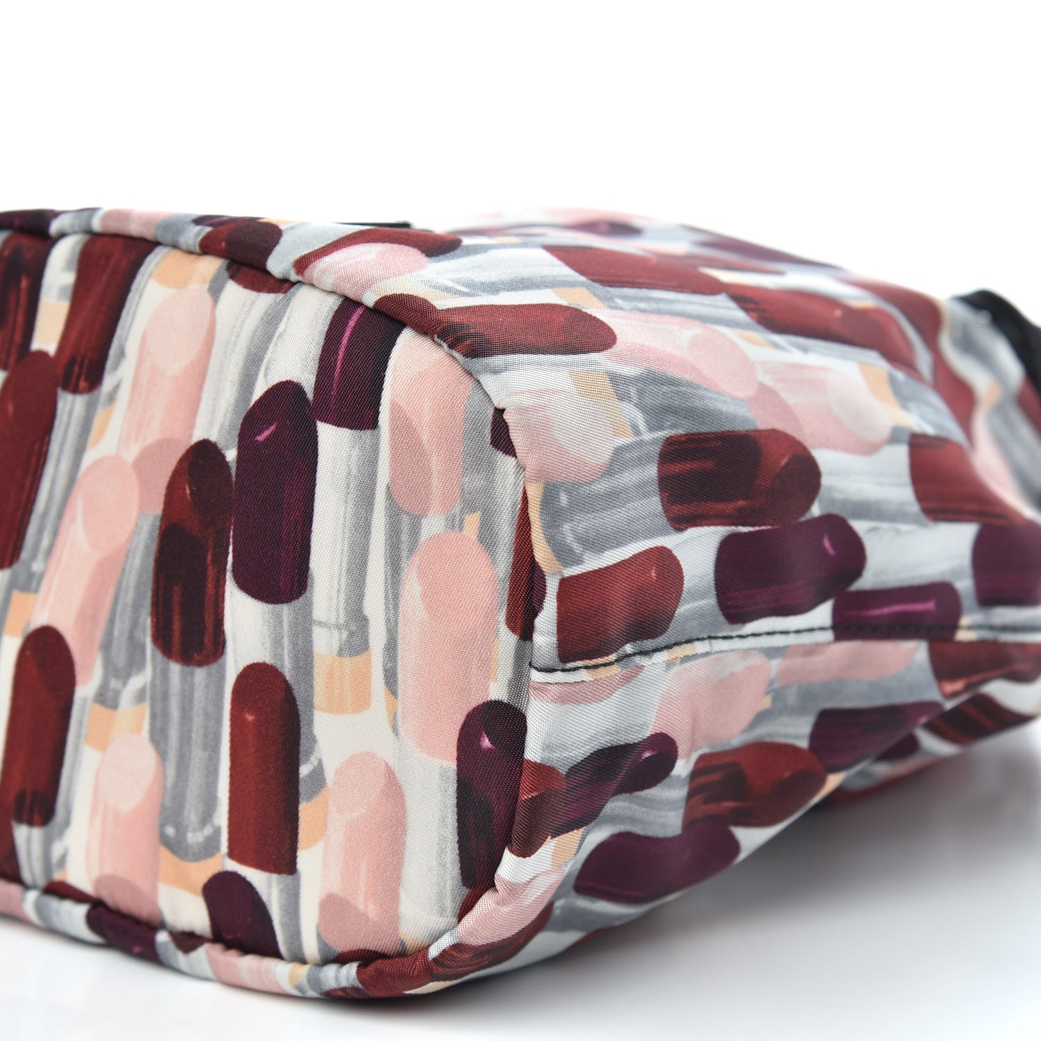 Prada Tessuto Nylon Saffiano Lipstick Print Bucket Wristlet Rosso 9 of 9