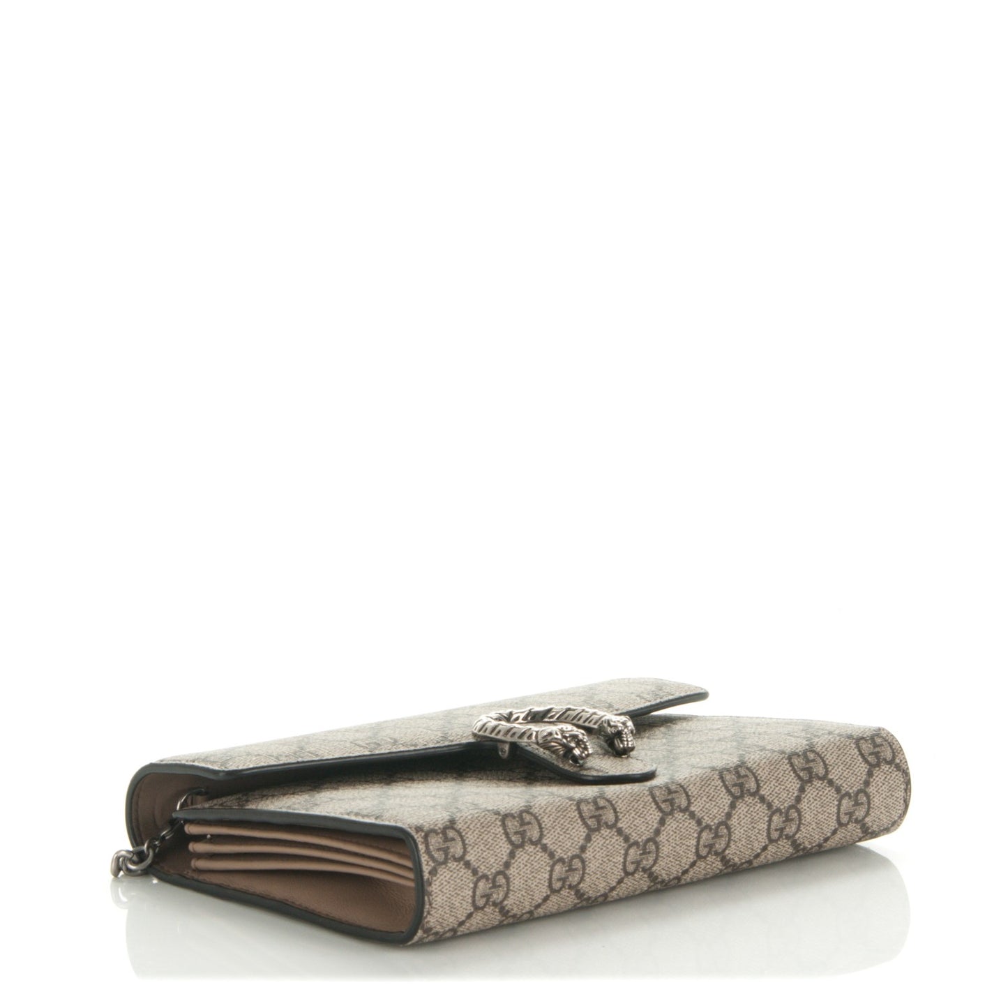 GG Supreme Monogram Mini Dionysus Chain Wallet Beige Taupe