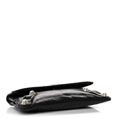 Balenciaga Agneau Giant 21 Silver Hardware Envelope Clutch Black 4 of 10