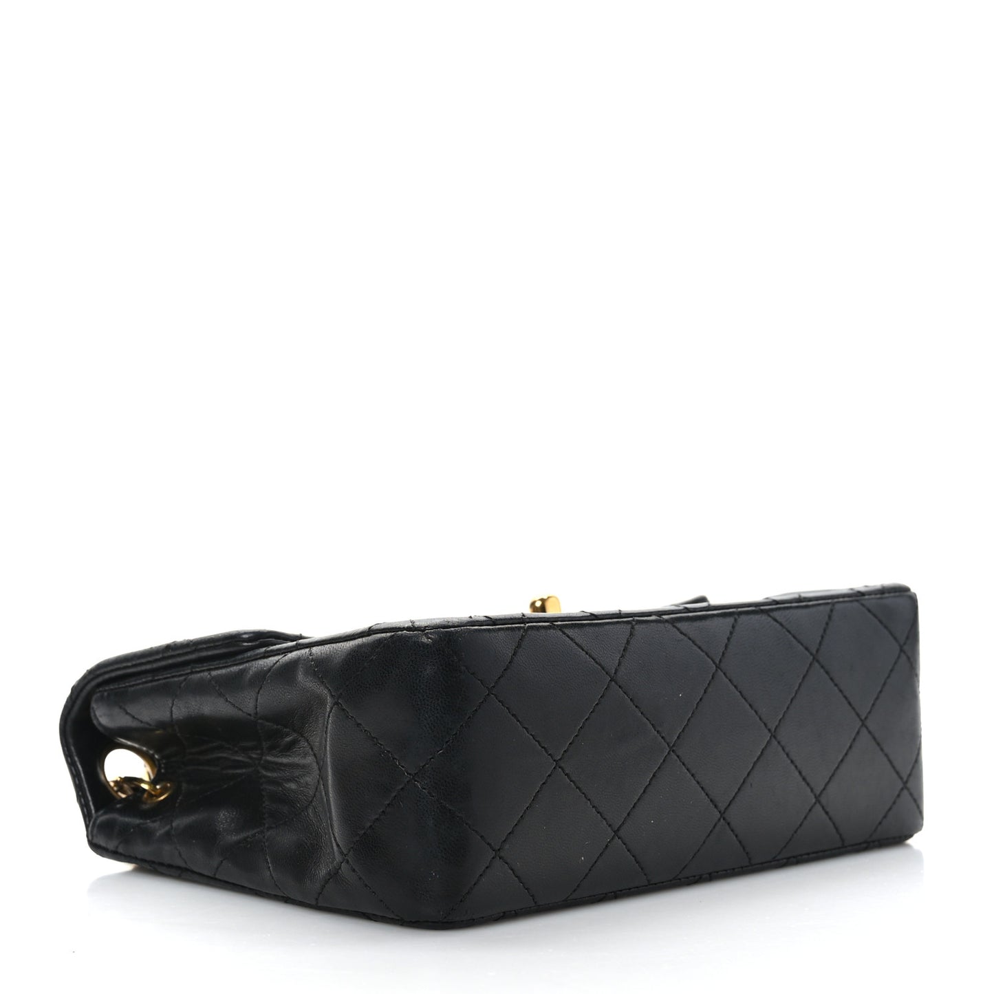 Lambskin Quilted Mini Square Flap Black
