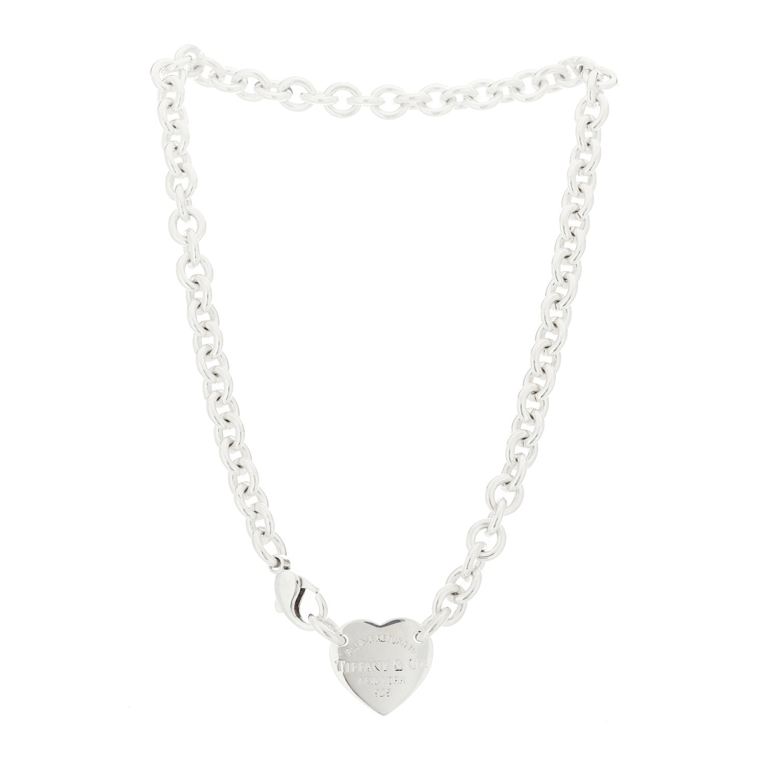 Tiffany Sterling Silver Return to Tiffany Heart Tag Choker Necklace 3 of 5