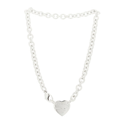 Tiffany Sterling Silver Return to Tiffany Heart Tag Choker Necklace 3 of 5
