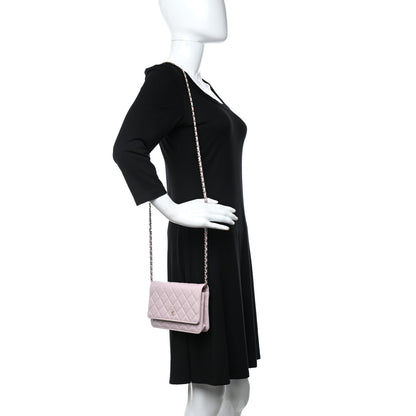 Chanel Caviar Quilted Wallet On Chain WOC Light Pink 2 of 19