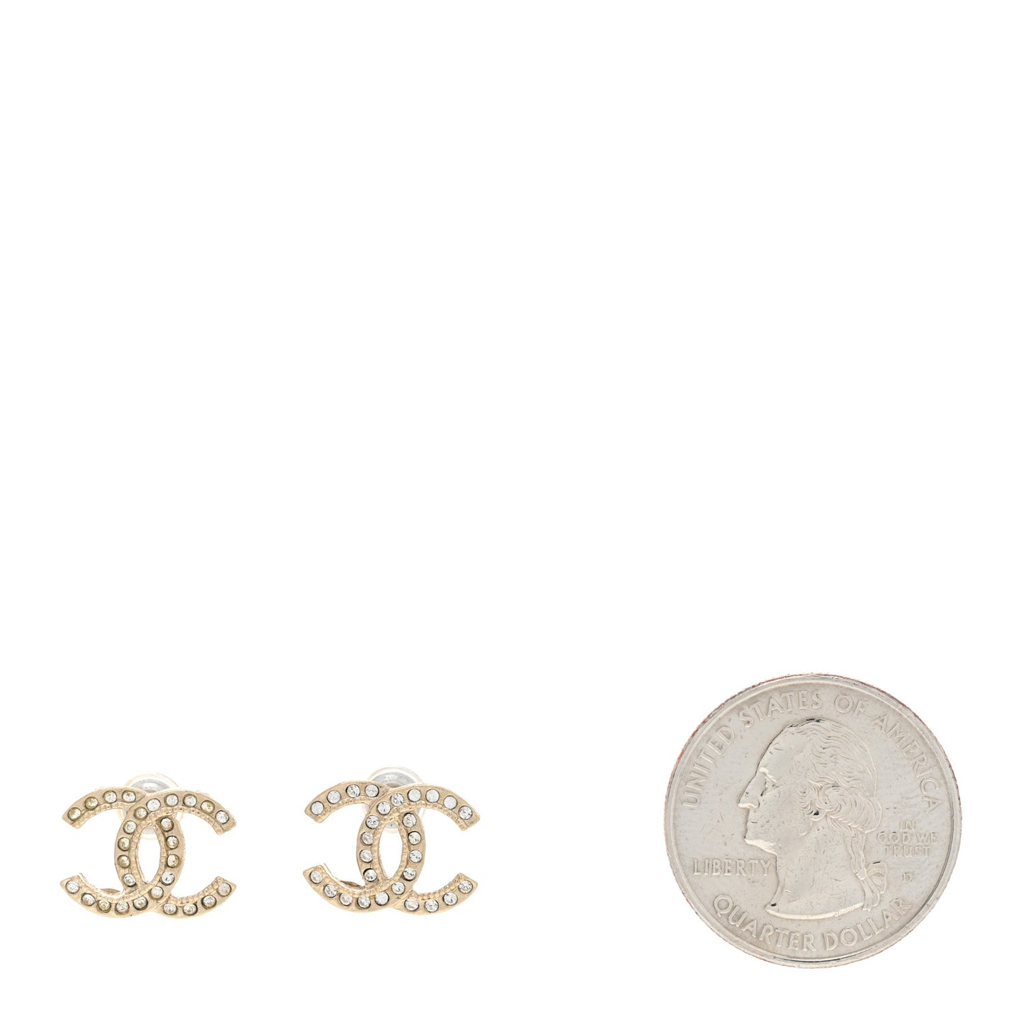 Crystal Mini Timeless CC Earrings Light Gold