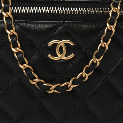 Chanel Lambskin Quilted Small Top Handle Vanity Case With Chain Black 8 of 11