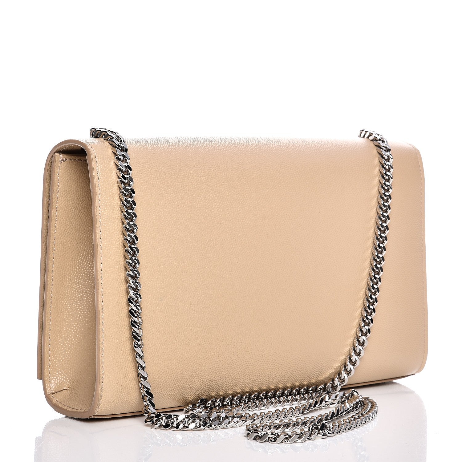 Saint Laurent Grain De Poudre Medium Monogram Kate Satchel Nude Powder 3 of 12