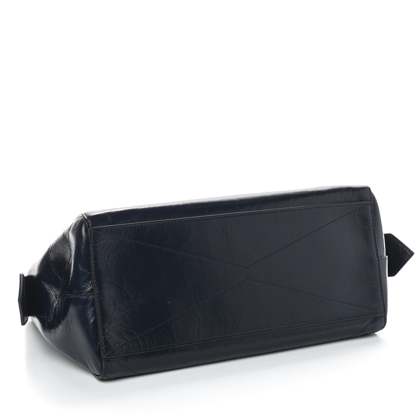 Creased Patent Calfskin Medium ID Flap Navy Blue