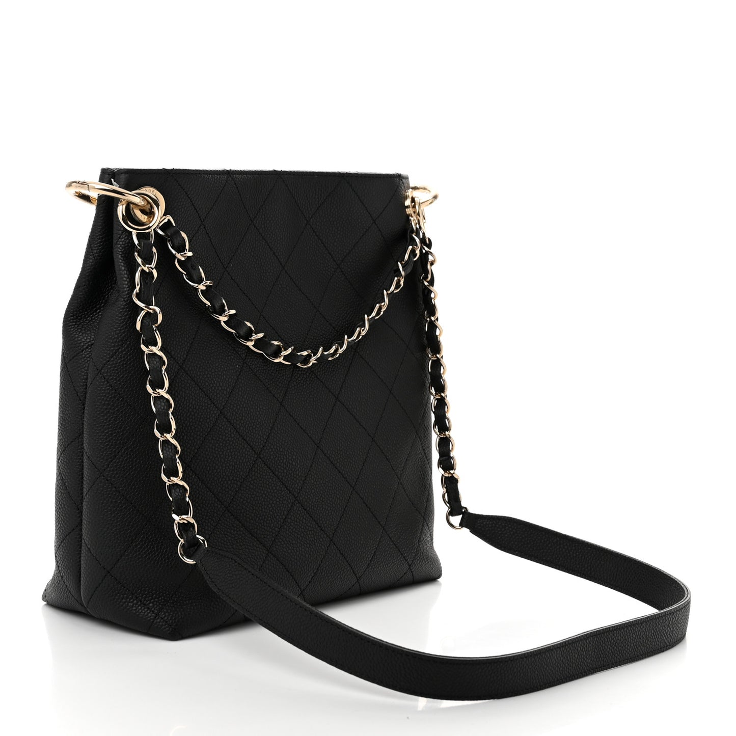 Caviar Quilted City Walk Hobo Black