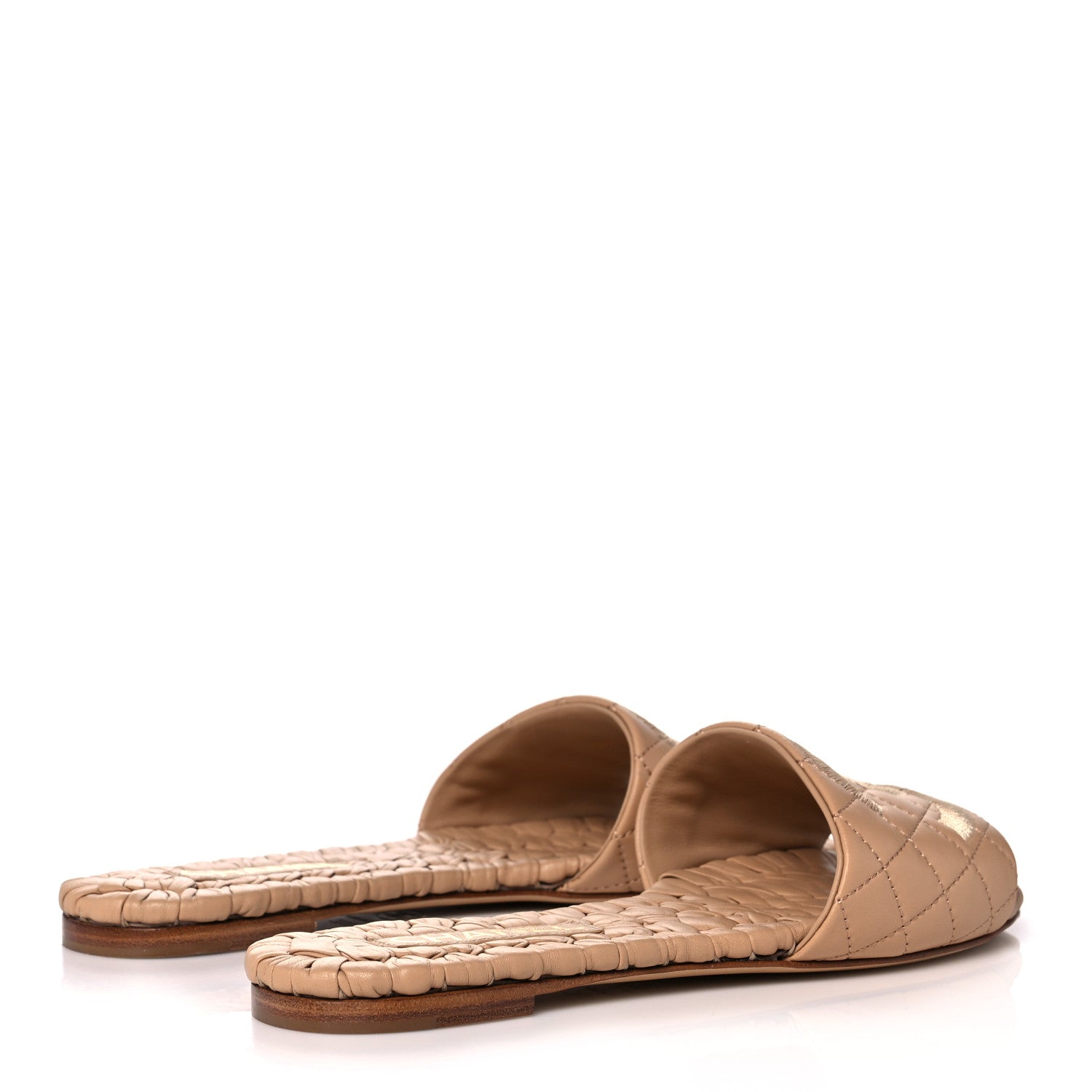Chanel Lambskin Quilted CC Mules Sandals 40.5 Beige 4 of 9