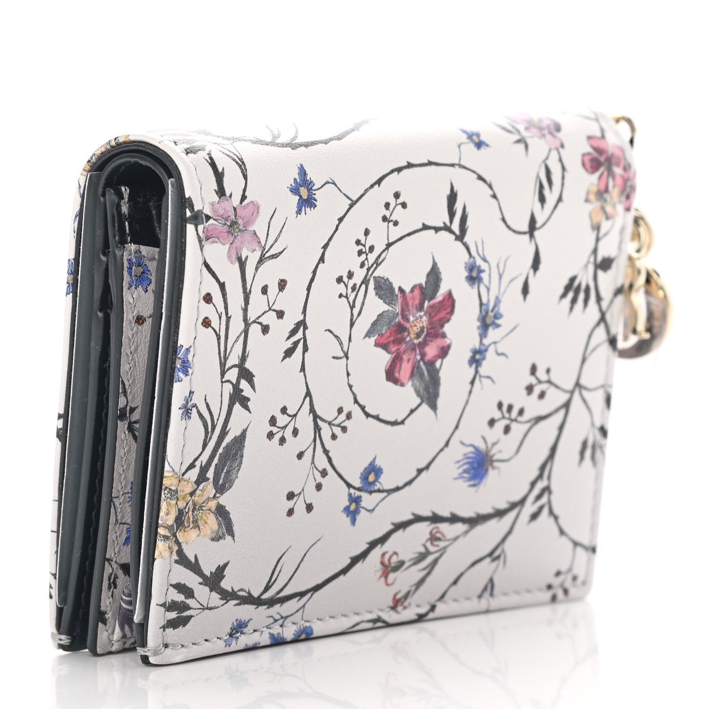 Calfskin Print Compact Wallet Multicolor