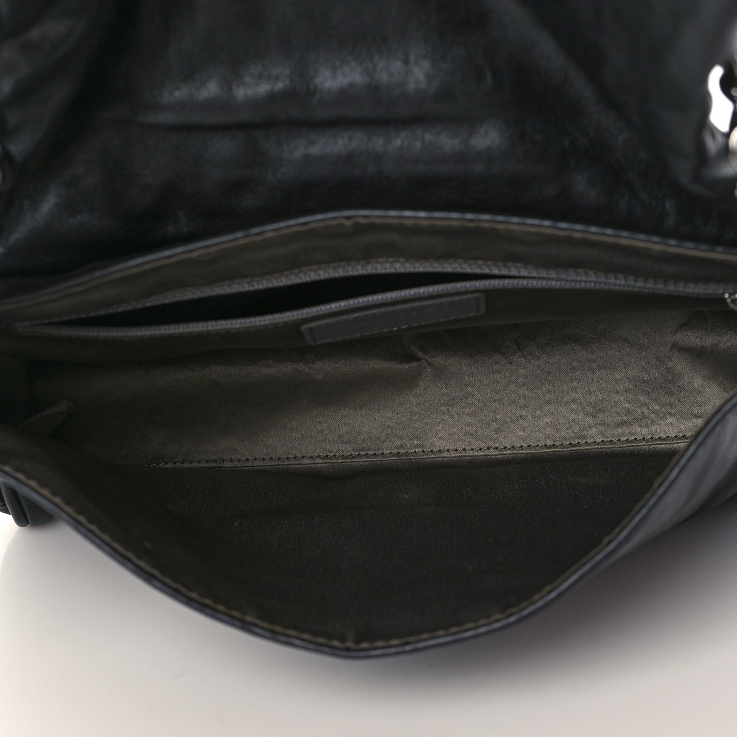 Calfskin Small Rock and Chain Flap Black