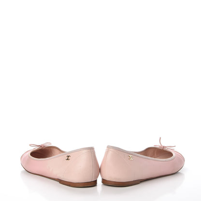 Chanel Lambskin Patent Cap Toe CC Ballerina Flats 40 Rose Clair 5 of 26