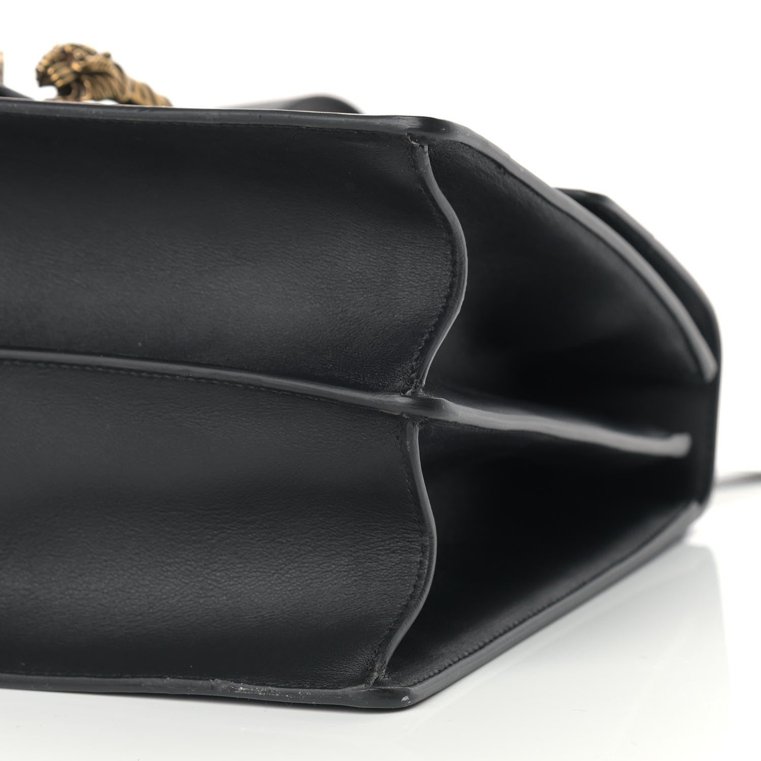 Gucci Calfskin Bamboo Web Large Dionysus Top Handle Bag Black Bright Evergreen Hibiscus Red 8 of 13