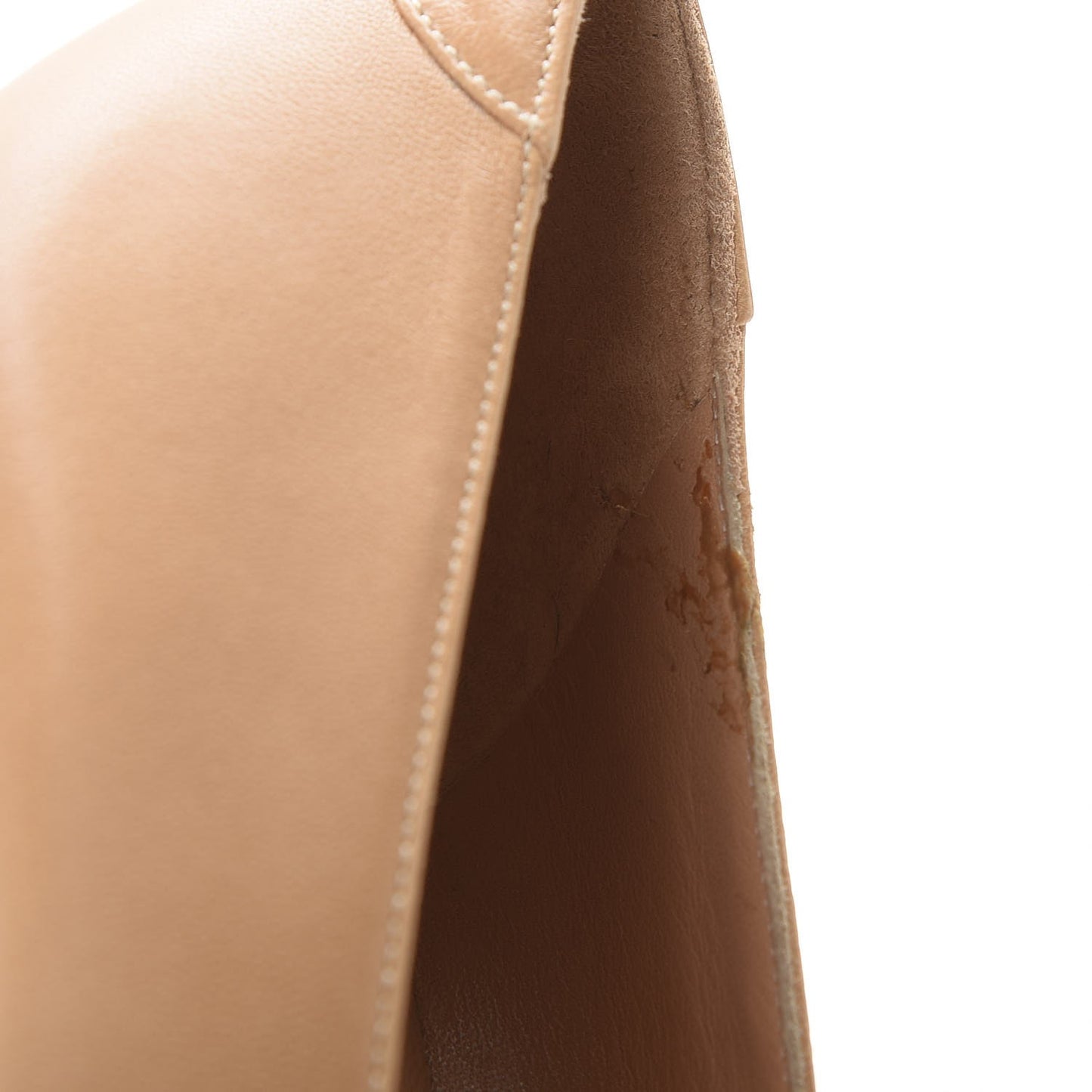 Lambskin Patent Cap Toe Pumps 41 Beige